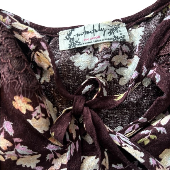 Intimately Free People Bodysuit Chocolate Merlot Floral Never Worn Size Medium - Picture 8 of 10
